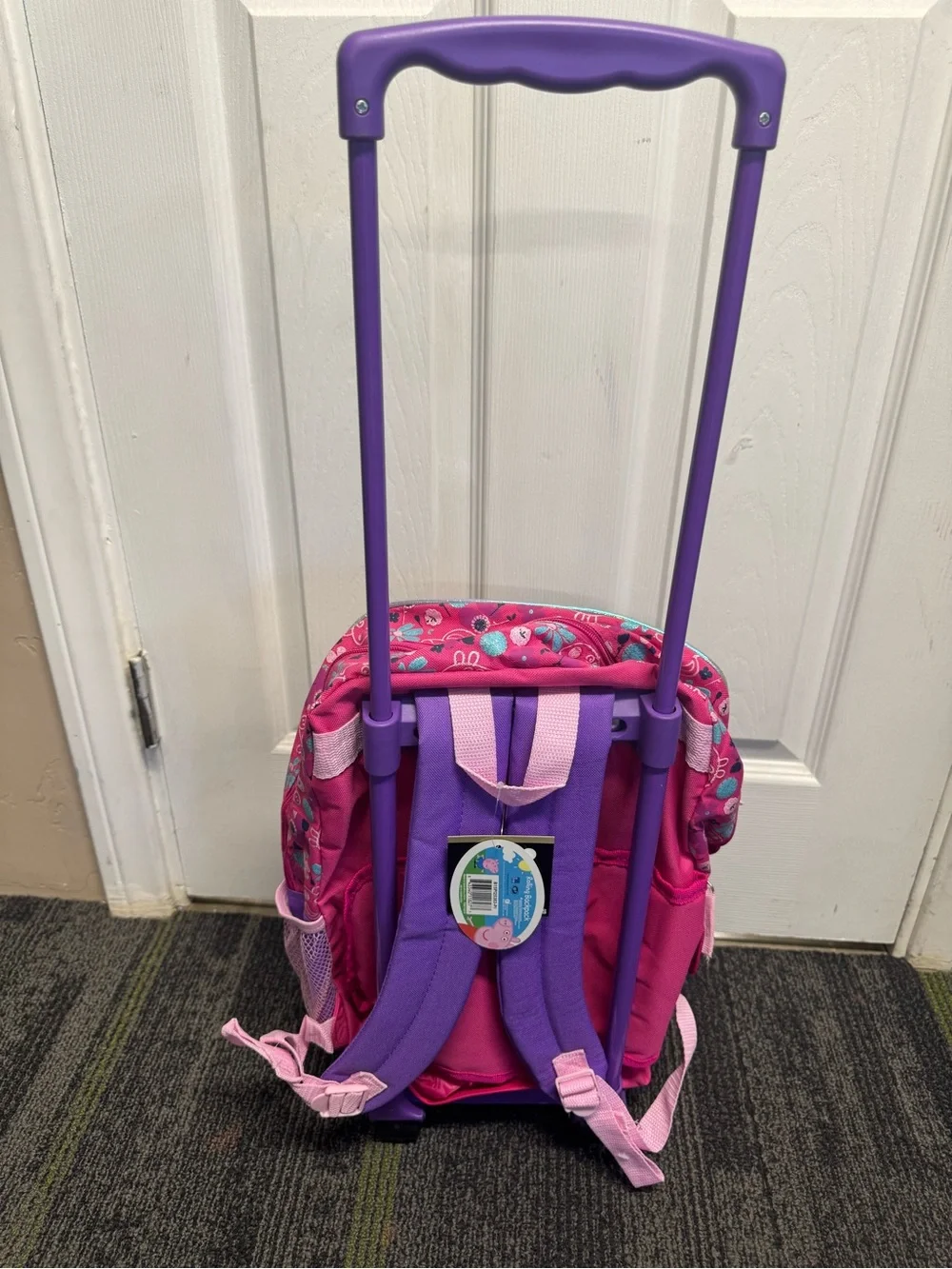 Vintage Y2K peppa Pig Rolling Luggage - Pink, Purple